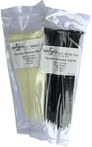 TSL Trytytki, opaski zaciskowe, taśmy kablowe - CZARNE 368x7.6 (100 szt.)