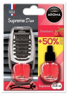 Supreme Duo AROMA CAR Strawberry - Zapach samochodowy z wkładem